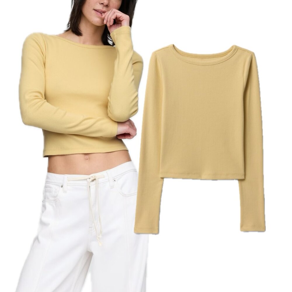 GAP Yellow Boatneck Longsleeve